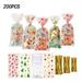 CNKOO 200 PCS Christmas Candy Bag Christmas Treat Bags Candy Goodies Plastic Drawstring Gift Bags Merry Christmas Treat Bags for Birthday Party