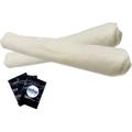 Large Rawhide Dog Treats 9-10 inch Natural Dog Beefhide Snacks Chew Toy (2 Pack) Bundle Plus 3 My Outlet Mall Resealable Portable Storage Pouches