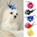 Cat Dog Hair Accessories Pet Cat Dog Hair Bows Clips Pet Hair Clip Faux Pearl Feather Bowknot Decor Decorative Net Yarn Exquisite Dog Hairpins Hair Barrette for Party Pet Hair Clip