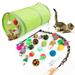 21Pc/Set Pet Kit Collapsible Tunnel Cat toy Fun Channel Feather Balls Mice Shape