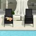 EEPHO 2 Pieces Outdoor Patio Lounge Chair Chaise Fabric with Adjustable Reclining Armrest