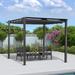 PURPLE LEAF Outdoor Retractable Pergola with Sun Shade Canopy 10 x 10 Patio Aluminum Pergola Shelter for Backyard Deck Garden Modern Metal Pergola Gray