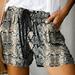 Womens Plus Size Drawstring Casual Print Elastic Waist Pocket Loose Shorts Pants Gray M