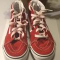 Vans Shoes | Girl Size 1.5 Red White Vans High Top | Color: Red/White | Size: 1.5bb