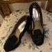 Michael Kors Shoes | Michael Kors Stunning Black Satin Peep Toe Heels With Black Crystal Heel Euc | Color: Black | Size: 8