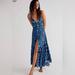 Free People Dresses | Free People Dewberry Printed Floral Sweetheart Maxi Dress | Color: Black/Blue | Size: L