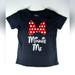 Disney Shirts & Tops | Disney Minnie Mouse Glitter Bow Fashion Top Girls M/M (7/8) | Color: Black | Size: M/M (7/8)