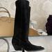 Michael Kors Shoes | Michael Kors Black Suede Leather Upper Mid Calf Boots | Color: Black | Size: 6.5