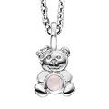 Engelsrufer Heart Angel Necklace for Girls and Children Made of Sterling Silver and Teddy Bear Pendant with Agate Stone, Lobster Clasp, Adjustable Length, Nickel-Free, 38, Sterling Silver, No Gemstone