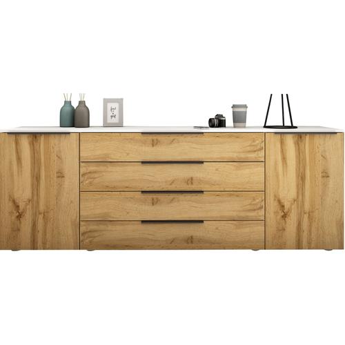 „Sideboard BORCHARDT MÖBEL „“Tom““ Sideboards Gr. B/H/T: 200 cm x 72 cm x 35 cm, braun (wotan eiche) Sideboards Breite 200 cm“