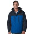 Free Country Men's Trifecta Mid-Weight Jacket (Size S) Lapis Blue/Dark Navy/Deep Charcoal, Polyester