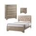 CDecor Home Furnishings Ophelia Metallic Champagne 3-Piece Bedroom Set w/ Chest Upholstered in Brown | 59.75 H x 79.25 W x 83.75 D in | Wayfair