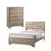 CDecor Home Furnishings Ophelia Metallic Champagne 2-Piece Bedroom Set w/ Chest Upholstered in Brown | 59.75 H x 79.25 W x 83.75 D in | Wayfair