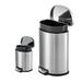 Qualiazero 2 Piece Stainless Steel 13 Gallon Step On Trash Can Set in Gray | 25.2 H x 14.49 W x 19.09 D in | Wayfair QZ10028