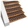 Brown Rectangle 8.8" x 2'2" Stair Treads - Red Barrel Studio® Tempest Moroccan Trellis Lattice Stair Tread Polyester | Wayfair