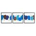 Stupell Industries Modern Oblong Blue Shapes Geometric Abstract Scribble by Ruth Fromstein - 3 Piece Floater Frame Graphic Art Set on Canvas Canvas | Wayfair