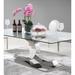 Orren Ellis Sujli Tempered 15Mm Glass Table Top w/ C Shaped Steel Frame Dining Table Metal in Gray | 30 H x 71.0072 W x 40 D in | Wayfair