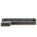 Gray Sectional - ESTETICA FURNITURE Sanguine Channel Tufted Performance Velvet 5-Piece Modular Sectional Sofa by Modway Velvet | Wayfair