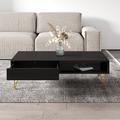 Everly Quinn 4 Legs 1 Coffee Table w/ Storage Wood in Black | 15.3 H x 23.2 W x 23.2 D in | Wayfair 027A61B02B0242CF954A96262F1A98CB