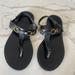 Zara Shoes | Black Flat Sandals | Color: Black/Gold | Size: 6