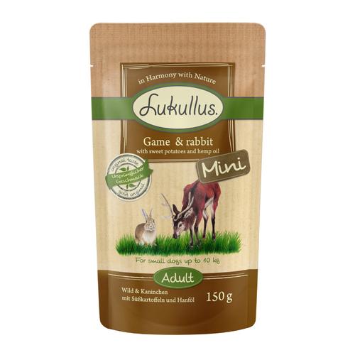 Sparpaket Lukullus Mini Frischebeutel 48 x 150 g - Wild & Kaninchen