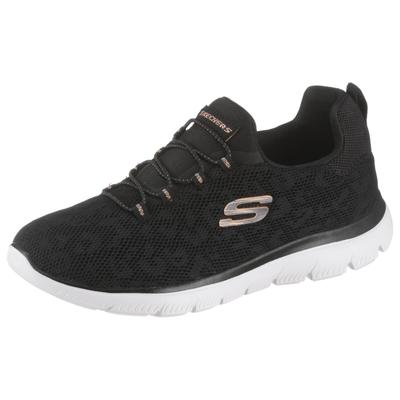 Slip-On Sneaker SKECHERS "Summits", Damen, Gr. 35, schwarz, Textil, sportlich, Schuhe, Slipper, Freizeitschuh, Komfortsc