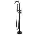 January Furniture Mount Bathtub Faucet Freestanding Tub Filler Matte Black Standing High Flow Shower Faucets w/ Handheld Shower Mixer Taps Swivel Spout | Wayfair