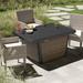 Wade Logan® Baecher 24.61" H x 51.97" W Aluminum Outdoor Fire Pit Table w/ Lid Aluminum in Gray/Brown | 24.61 H x 51.97 W x 34.06 D in | Wayfair