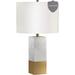 Everly Quinn Metal Table Lamp Linen/Metal in White/Yellow | 21.5 H x 13 W x 13 D in | Wayfair 6CCBFD95B0114376A896B3BCDB94CD33