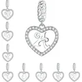 WOSTU A-Z Coeur Lettre Série Charms Pendentifs En Argent Sterling 925 group Pendentif Alphabet Fit