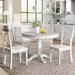 5-Piece Americana Faux Marble Dining Table Set with 4 X-back Chairs