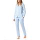 Schiesser Damen Pyjama Lang Pyjamaset, hellblau, 44