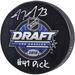 Tyler Toffoli Calgary Flames Autographed 2010 NHL Draft Logo Hockey Puck with "#47 Pick" Inscription