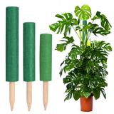 Plant Stand Climbing Post With Large Leaf Green Dill 3Pcs Sturdy Wood Felt Cloth Plastic Large-Leaf Column