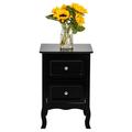 Gzxs Nightstand with 2 Drawers Farmhouse Night Stands for Bedrooms Small Bed Side Table/Night Stand for Small Spaces College Dorm Kidsâ€™ Room Living Room 15.74 L x 11.81 W x 23.66 H Black