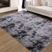 Fluffy Area Rug Modern Abstract Fluffy Area Rug Indoor Soft Area Rug Faux Area Rug for Bedroom Living Room Dark Grey 5 x 8