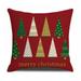 Christmas Pillow Covers 18x18inch Farmhouse Christmas Decorations Merry Christmas Tree Red Stripe Winter Holiday Decor Throw Cushion Case for Home Couch