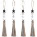 4pcs Snowman Tassel Wood Bead Garland Pendant Christmas Hanging Ornaments