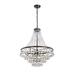 FINE MAKER 21 Crystal Chandelier 4 Tier Crystal Pendant Light Raindorp Ceiling Light Fixture for Living Dining Room 4 Light Black Finish Metal