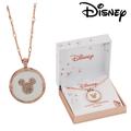 Disney Jewelry | Disney Rose Gold Minnie Mouse White Enamel Crystal Pendant Necklace | Color: Gold/White | Size: Os