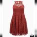 Torrid Dresses | Marsala Red Lace Sweetheart Neck Skater Dress | Color: Brown/Red | Size: 26