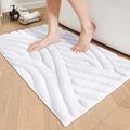 COLOR&GEOMETRY Absorbent Bath Mat 50x130cm, Non-slip Bathroom Mat, Machine Washable Bathroom Rug Ultra Soft Microfiber Bath Rug For Bathroom, Floor Mat Bathmat(White)