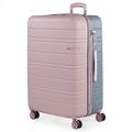 JASLEN - Lightweight Suitcases Large - ABS Large Hard Shell Suitcase 75cm Travel Suitcase - Lightweight Suitcases Large with TSA approved locks - Rigid Large Suitcase 4 Wheels Lightweigh, Pink- Silver