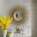 Home Decoration Pretty Gold Metal Sunburst Wall Mirror Decorative Luxe Boho Chic Girl Home Decor