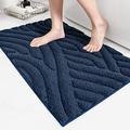 COLOR&GEOMETRY Absorbent Bath Mat 50x130cm, Non-slip Bathroom Mat, Machine Washable Bathroom Rug Ultra Soft Microfiber Bath Rug For Bathroom, Durable Floor Mat Bathmat(Blue)