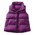 Waistcoat Women,Ladies Quilted Vest Elegant Lady Lightweight Vest Purple Down Vest Waistcoat Round Neck Thermal Vest Outwear Vest Warm Y2K Coat For Autumn Winter,M