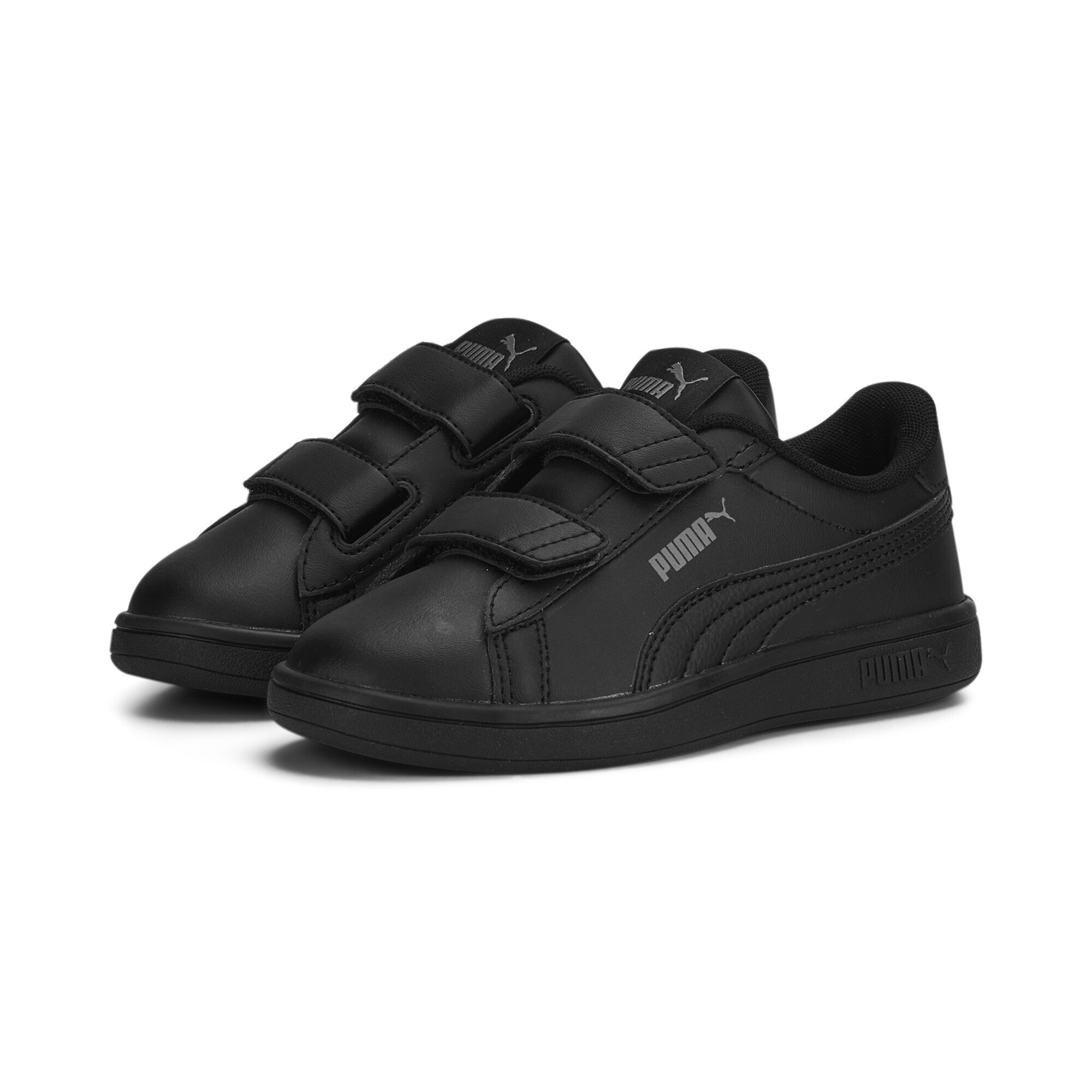 Sneaker PUMA "Smash 3.0 Sneakers Jugendliche", Kinder, Gr. 30, schwarz (schwarz shadow gray), Obermaterial: Synthetik, Kuhleder, Textil, Leder; Futter: Textil; Innensohle: Textil; Laufsohle: Gummi, Schuhe Sneaker