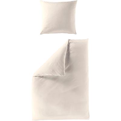 Bettwäsche BIERBAUM "Elegant uni", beige (natur), B/L: 135cm x 200cm, , Mako-Satin, B/L: 80cm x 40cm, Mako-Satin, Obermaterial: 100% Baumwolle, Bettwäsche, Mako-Satin, 100 % Baumwolle, Uni, pflegeleicht Image