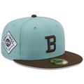 Men's New Era Light Blue/Brown Boston Braves Cooperstown Collection 1914 World Series Beach Kiss 59FIFTY Fitted Hat