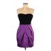 As U Wish Cocktail Dress - Party: Purple Color Block Dresses - Women's Size 3